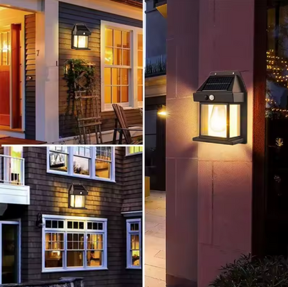 Lámpara solar exterior con sensor de movimiento